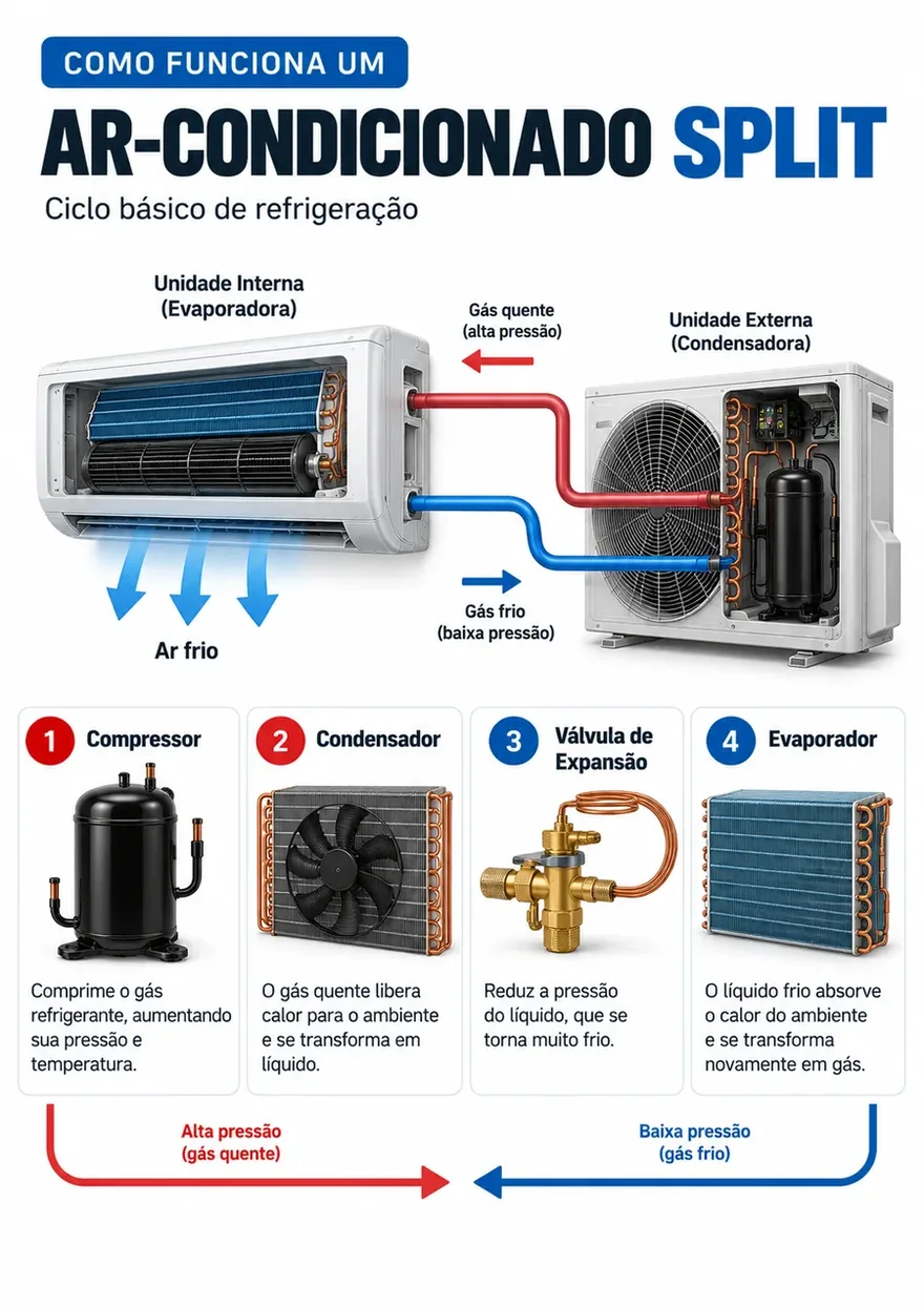 Como funciona um ar-condicionado split